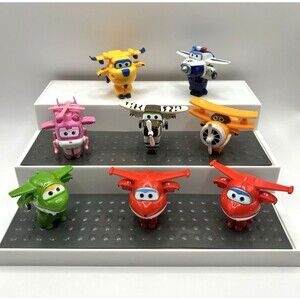 Super Wings Transforming Plane Action Figure 2” Airplane Toy Character Lot of 8